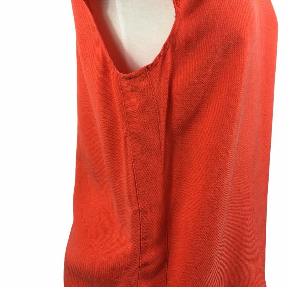 J. Crew Drapey Oxford Crepe Orange Blouse, Size 0‎ - Picture 6 of 6